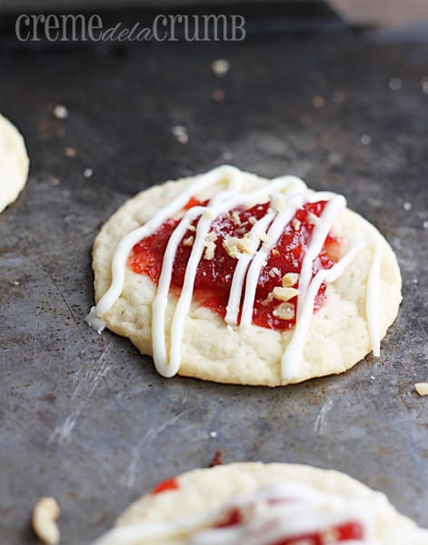 Almond & Raspberry Jam Cookies - Creme De La Crumb