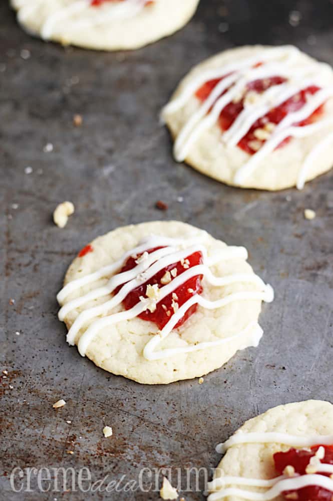 Almond & Raspberry Jam Cookies - Creme De La Crumb