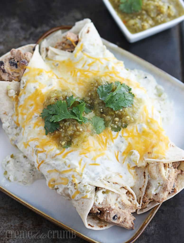 Slow Cooker Cream Cheese Chicken Enchiladas - Creme De La Crumb