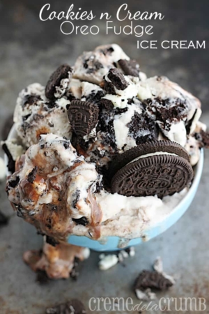 Cookies n' Cream Oreo Fudge Ice Cream - Creme De La Crumb