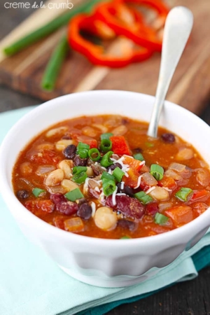 Five Bean Vegetarian Chili - Creme De La Crumb