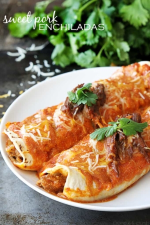 Sweet Pork Enchiladas - Creme De La Crumb