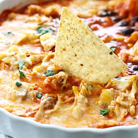 Chicken Enchilada Dip - Creme De La Crumb