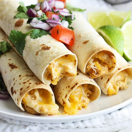 Slow Cooker Cream Cheese Chicken Taquitos - Creme De La Crumb