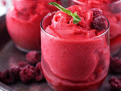 Raspberry Sorbet with Honey - Cooking With Carlee