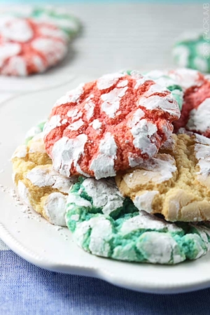 Red White + Blue Crinkle Cookies - Creme De La Crumb