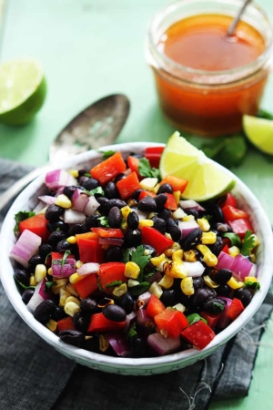 Honey Chipotle Black Bean Salad - Creme De La Crumb