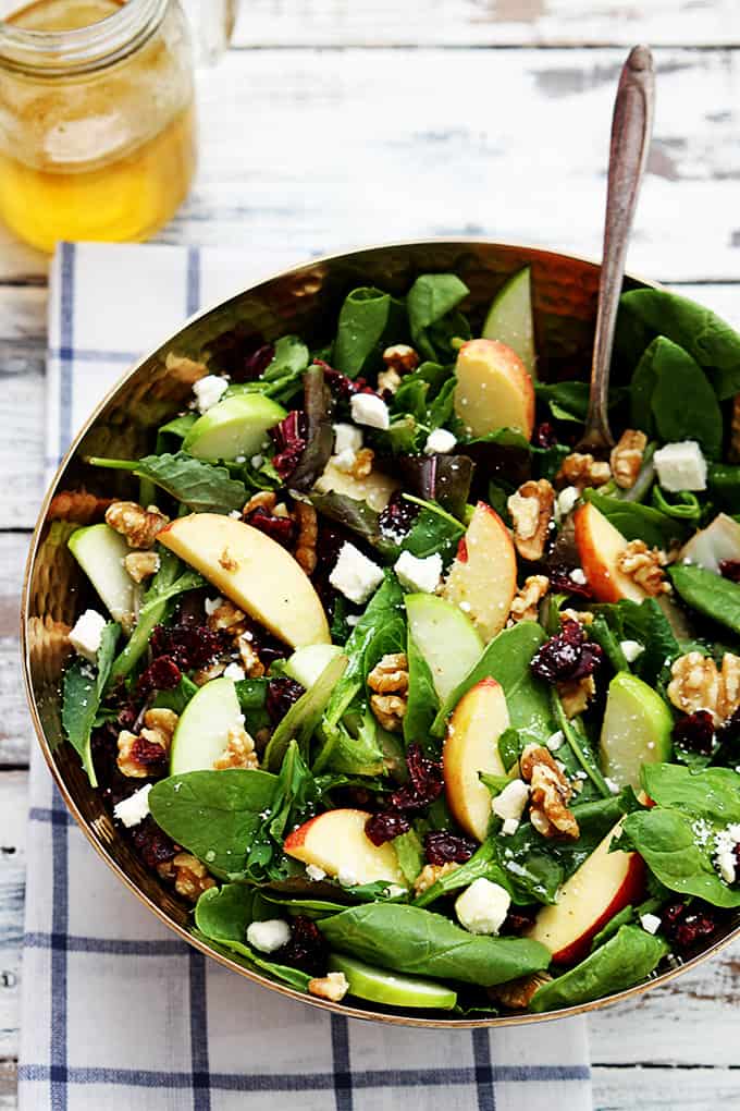 Apple Cranberry Walnut Salad - Creme De La Crumb