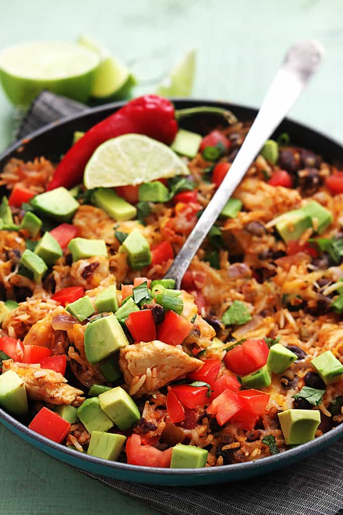 Chicken Taco Rice Skillet | Creme De La Crumb