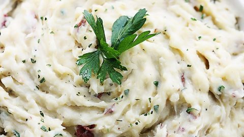 Slow Cooker Buttery Garlic Herb Mashed Potatoes