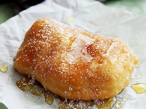Fried dough on the go, from a woman who's on the go