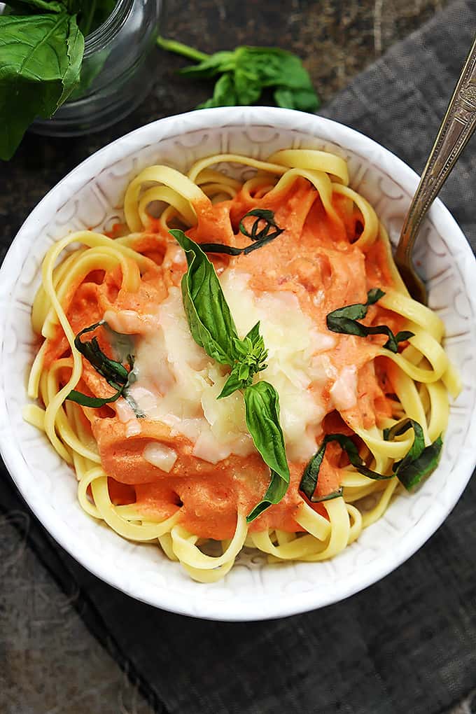 Creamy Tomato Basil Fettuccine