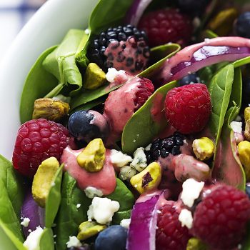 Berry Lover's Spinach Salad with Berry Vinaigrette | Creme de la Crumb