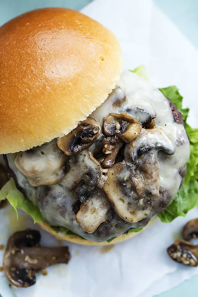 Mushroom Swiss Burgers | Creme De La Crumb