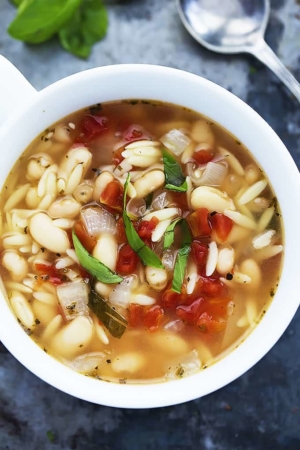 Italian White Bean & Orzo Soup - Creme De La Crumb