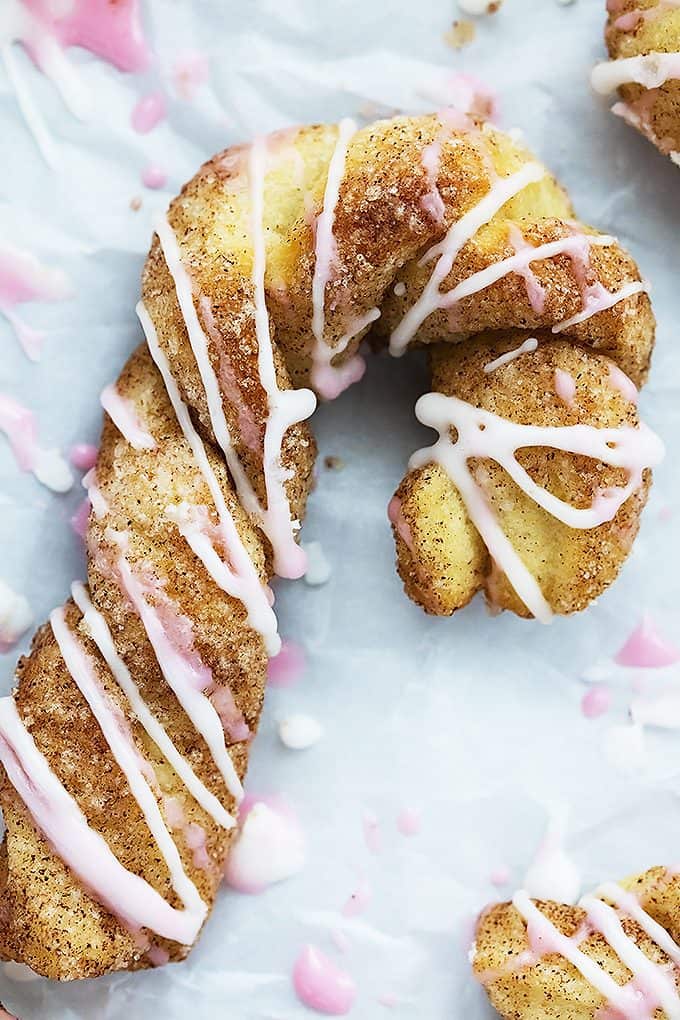 Cinnamon Sugar Candy Cane Bread Twists - Creme De La Crumb