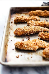 Baked Pretzel Crusted Chicken Tenders - Creme De La Crumb