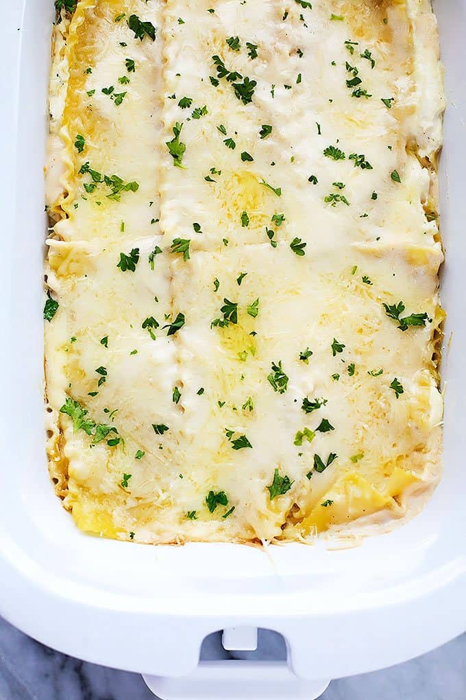 Slow Cooker Three Cheese Chicken Lasagna Creme De La Crumb