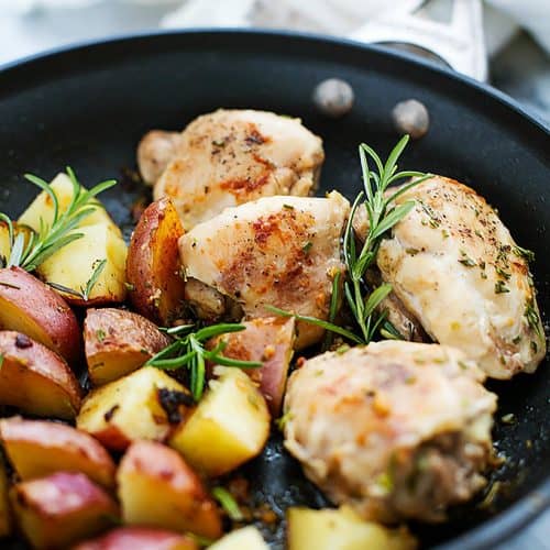 One Pan Rosemary Chicken And Potatoes Creme De La Crumb