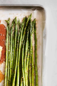 Baked Sesame Glazed Salmon and Asparagus - Creme De La Crumb