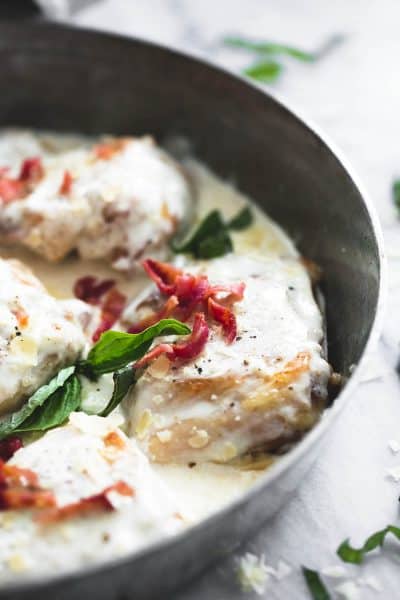 Creamy Asiago Bacon Chicken - Creme De La Crumb