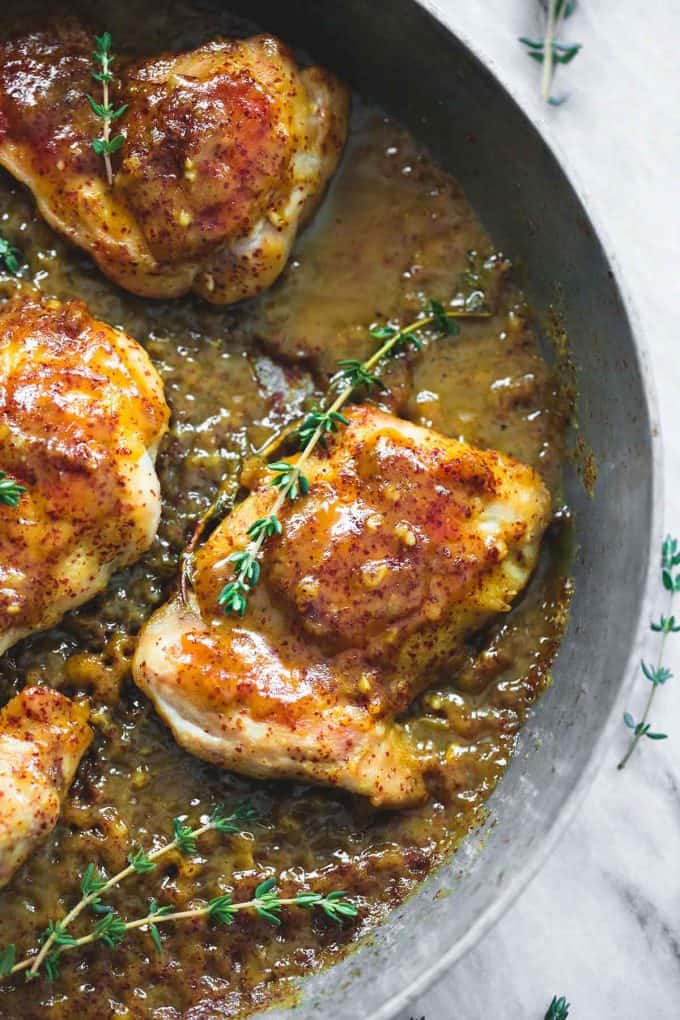 Maple Mustard Glazed Chicken - Creme De La Crumb