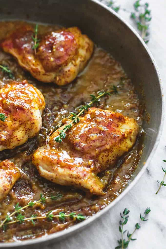 Maple Mustard Glazed Chicken - Creme De La Crumb