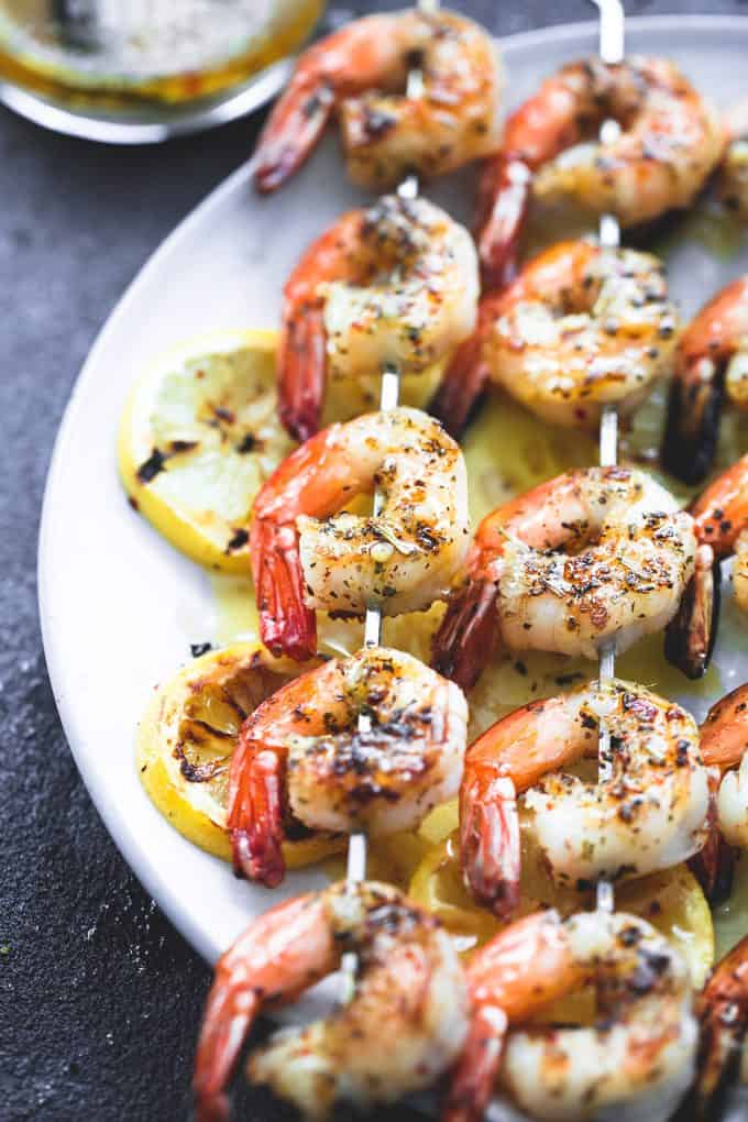 Easy Grilled Lemon Garlic Shrimp - Creme De La Crumb