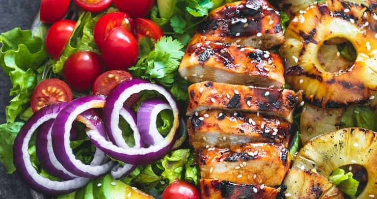 Grilled Teriyaki Chicken Salad | lecremedelacrumb.com