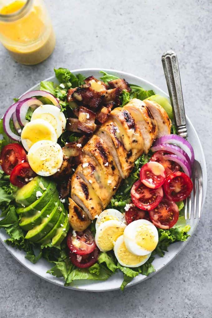 Honey Mustard Chicken Cobb Salad - Creme De La Crumb