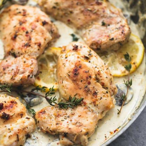 Creamy Lemon Thyme Chicken - Creme De La Crumb