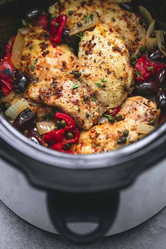 Slow Cooker Mediterranean Chicken Creme De La Crumb