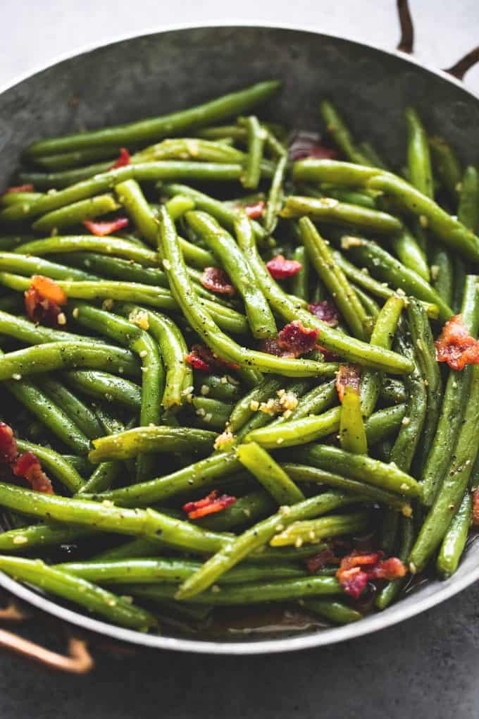 Brown Sugar Green Beans with Bacon - Creme De La Crumb