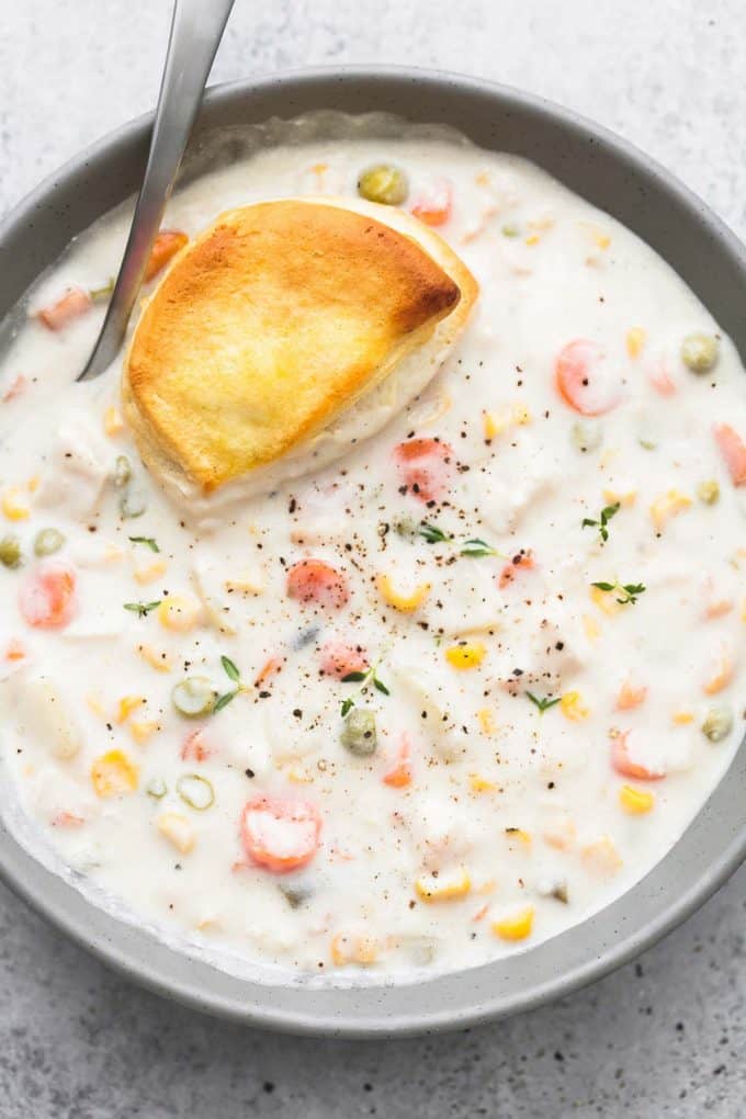 Slow Cooker Chicken Pot Pie Soup - Creme De La Crumb