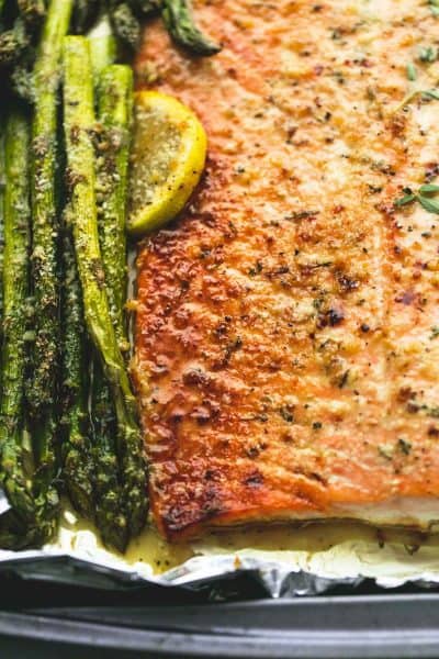 Baked Honey Lemon Garlic Salmon in Foil - Creme De La Crumb