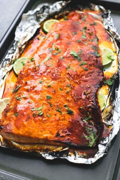 Baked Honey Sriracha Lime Salmon - Creme De La Crumb