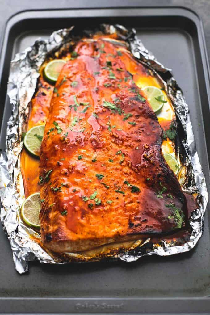 Baked Honey Sriracha Lime Salmon - Creme De La Crumb