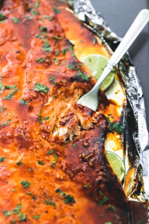 Baked Honey Sriracha Lime Salmon - Creme De La Crumb