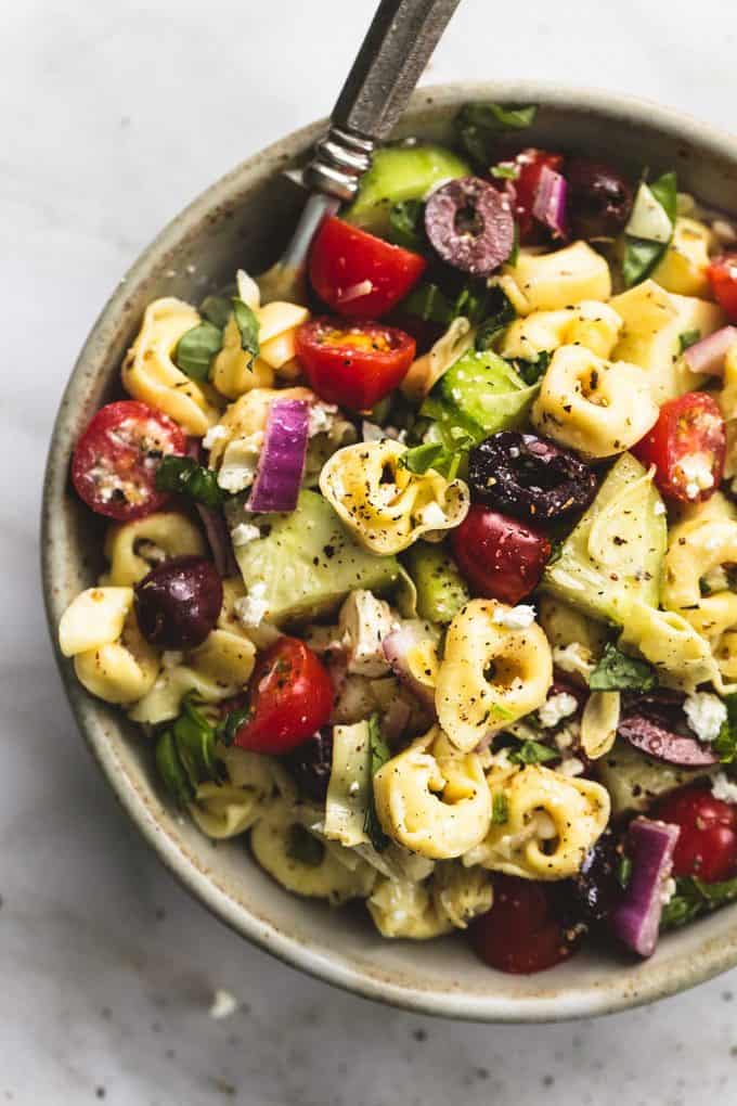 Greek Pasta Salad - Creme De La Crumb