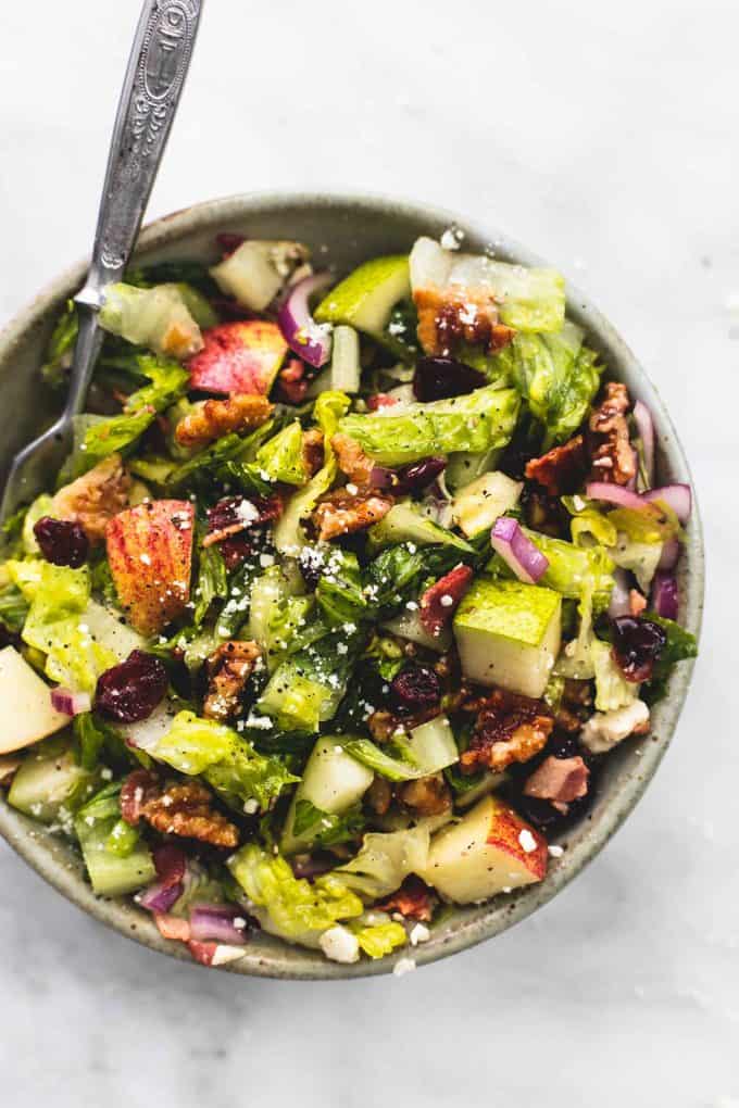 Chopped Autumn Salad with Apple Cider Dressing - Creme De La Crumb