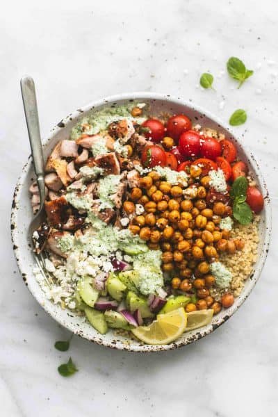 Greek Chicken Power Bowls - Creme De La Crumb