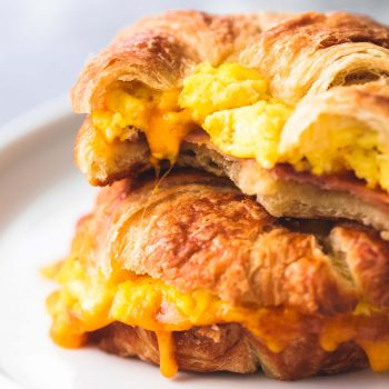 Baked Croissant Breakfast Sandwiches | lecremedelacrumb.com