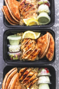 Meal Prep Greek Chicken Gyro Bowls - Creme De La Crumb