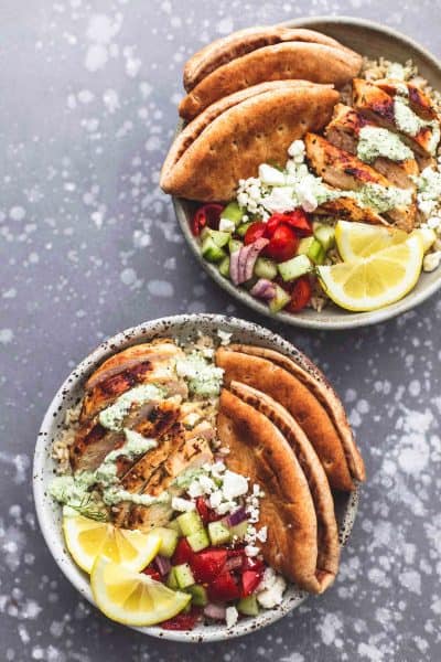 Meal Prep Greek Chicken Gyro Bowls - Creme De La Crumb