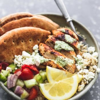 Meal Prep Greek Chicken Gyro Bowls | lecremedelacrumb.com