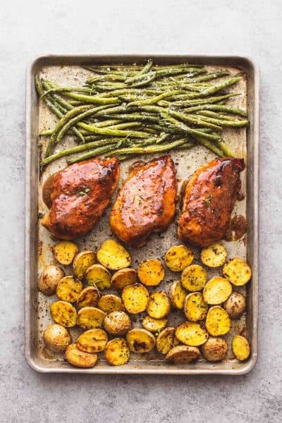 Sheet Pan Chicken, Potatoes and Green Beans - Creme De La Crumb