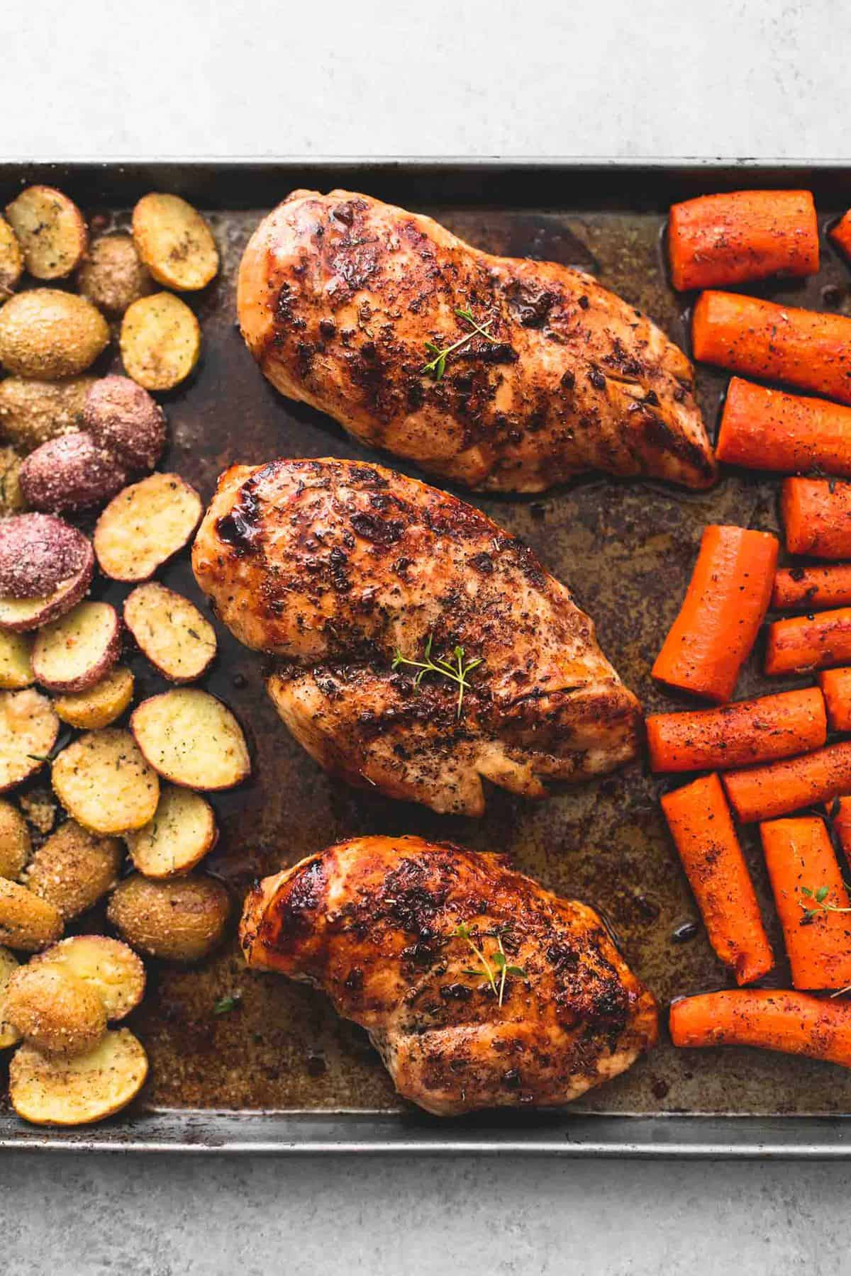 Sheet Pan Balsamic Chicken With Potatoes And Carrots Recipe Cart