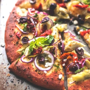 Mediterranean Veggie Pizza - Creme De La Crumb