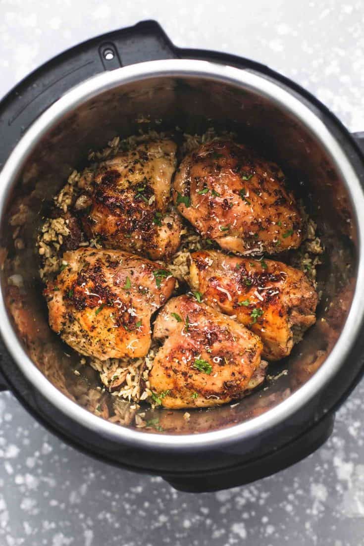 Instant Pot Parmesan Chicken And Rice With Mushrooms