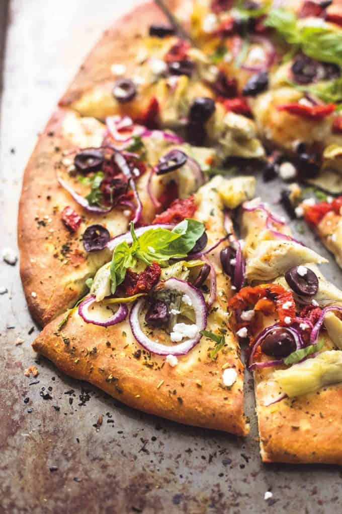 Mediterranean Veggie Pizza - Creme De La Crumb